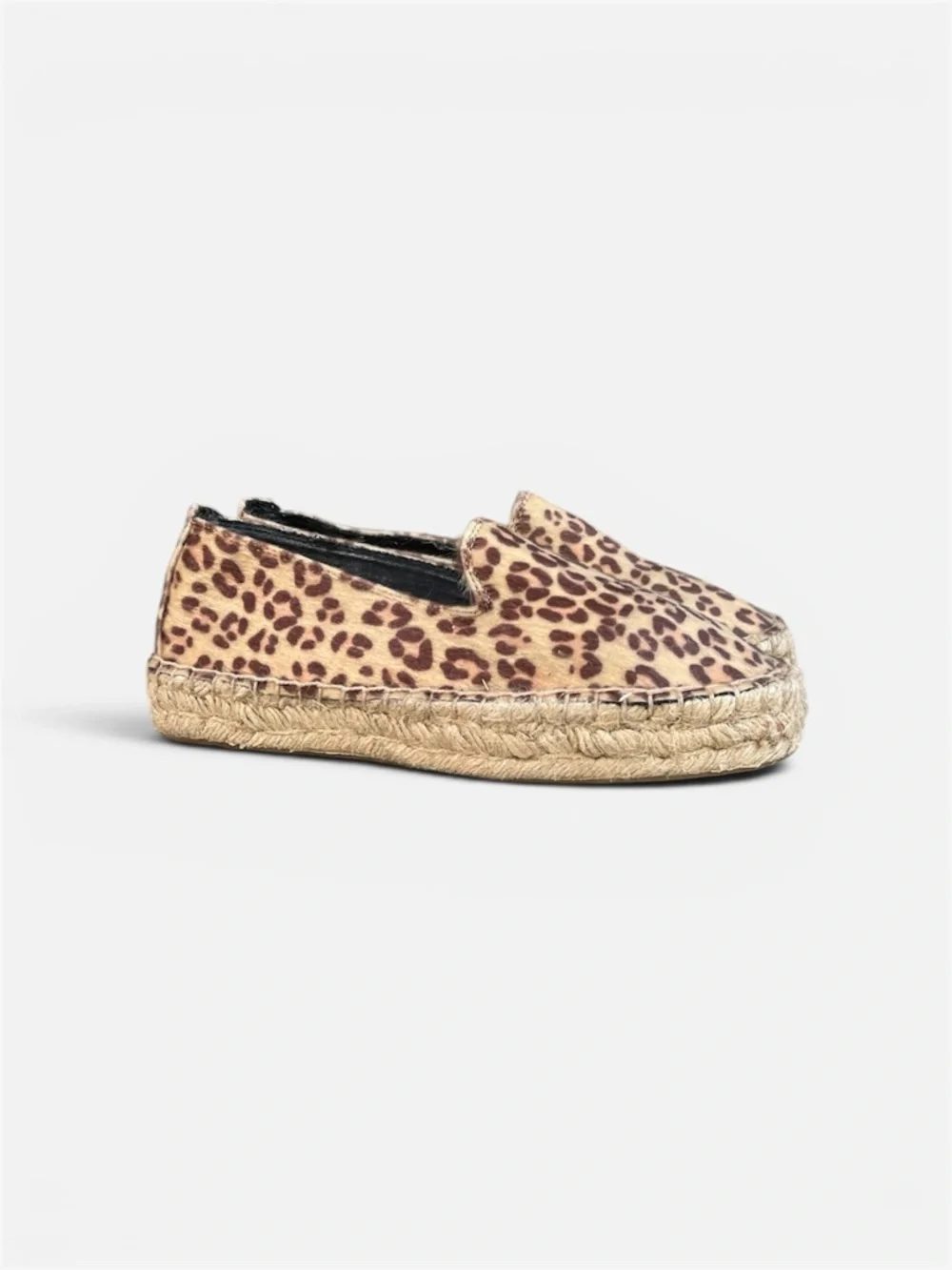 Billabong Faux Fur Leopard Print Espadrilles Size 7